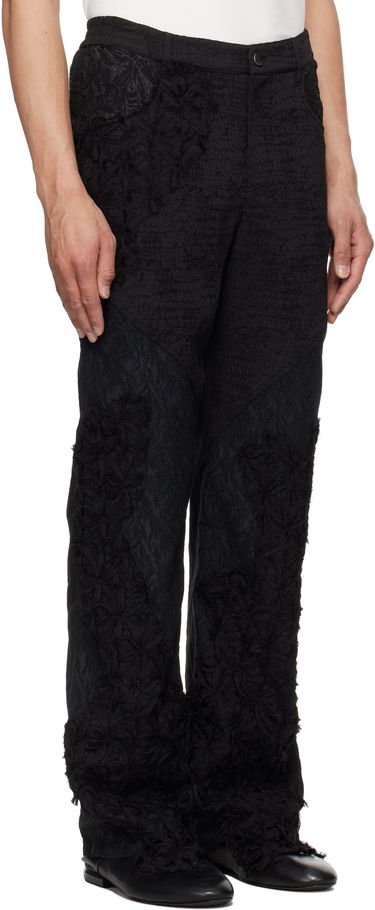 Hlače ADER ERROR ADER error Product. 90 Floral Appliqué Trousers Črna | BO01SSBT0106BK, 1