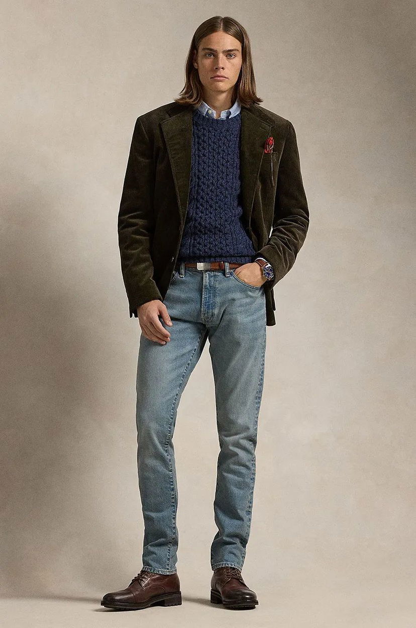 Kavbojke Polo by Ralph Lauren Slim Fit Light Wash Denim Jeans Modra | 710956084