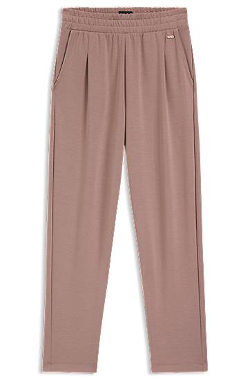 Hlače BOSS Tapered Tracksuit Bottoms with Gloss Piping Roza | 50545648