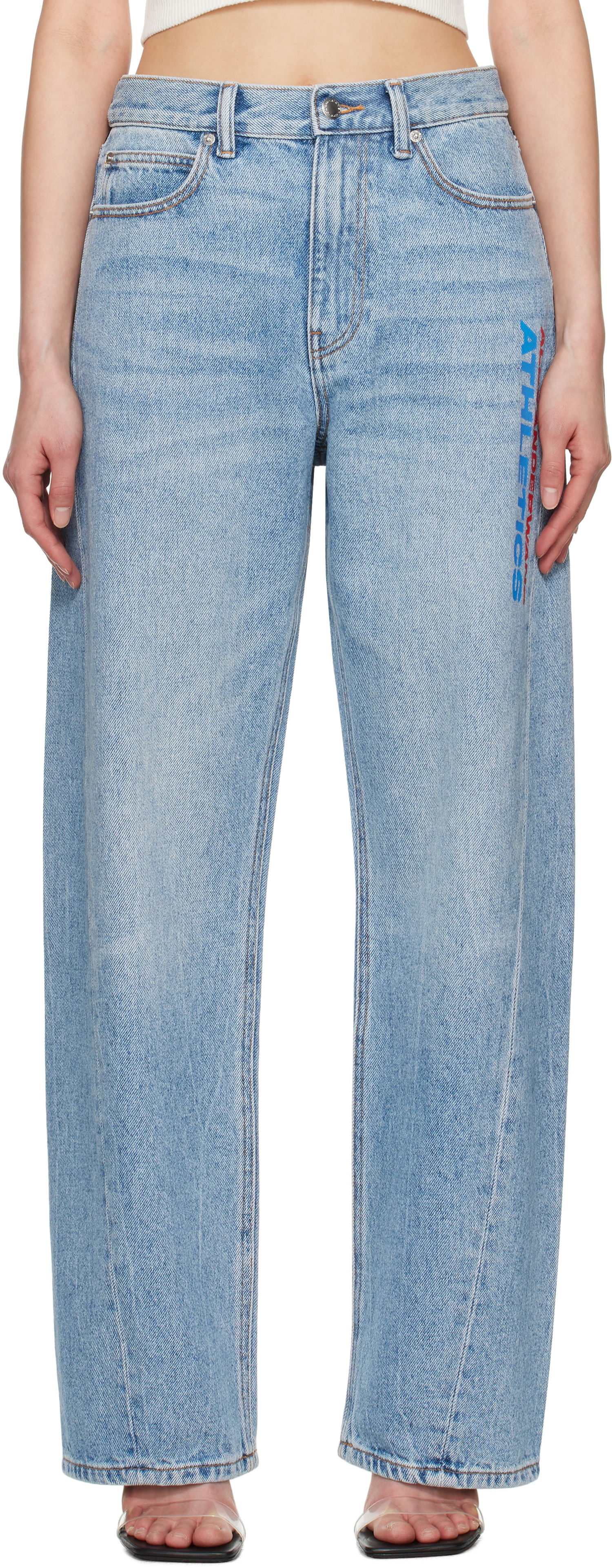 Kavbojke Alexander Wang Alexander Wang Logo Balloon Jeans Modra | 4DC2254767, 0