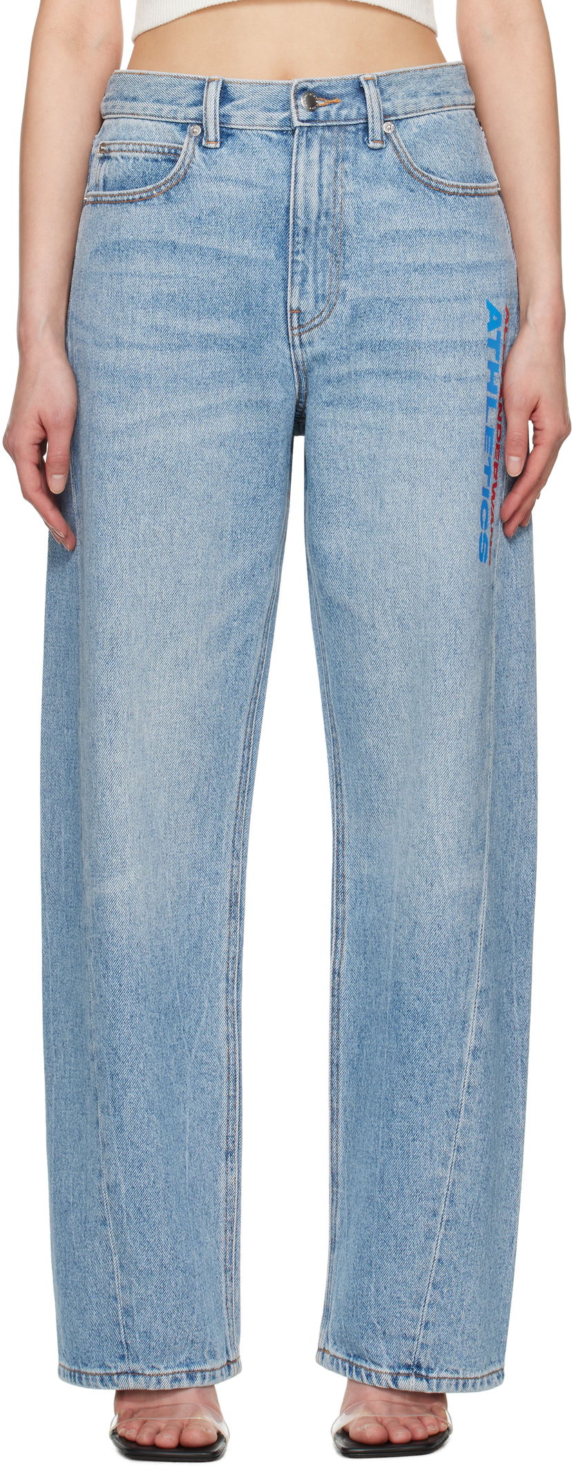 Kavbojke Alexander Wang Alexander Wang Logo Balloon Jeans Modra | 4DC2254767