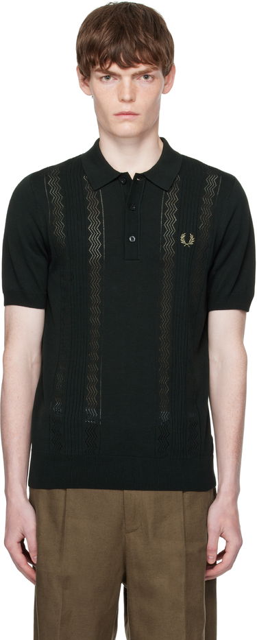 Polo majica Fred Perry Fred Perry Pointelle Panel Knitted Polo Zelena | K9750, 0