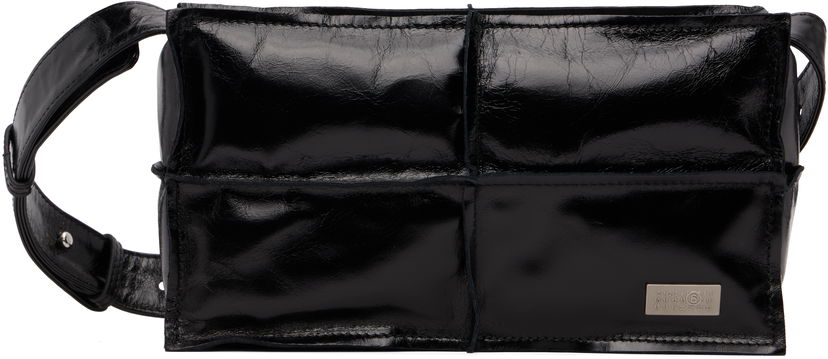 Torba za čez ramo Maison Margiela MM6 Maison Margiela Mini Wrinkled Leather Bag Črna | SB5WD0031 P8490