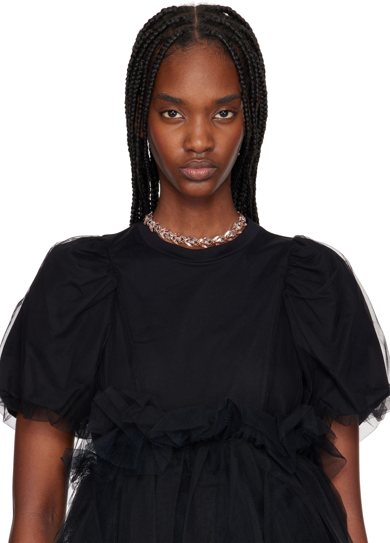 Ogrlica Simone Rocha Simone Rocha Crystal Floret Necklace Roza | NKS77 0903, 1