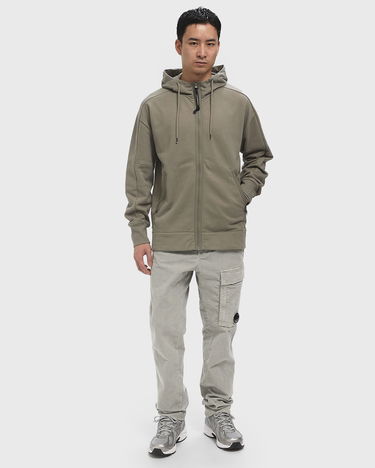 Pulover C.P. Company Hooded Zip-Up Sweatshirt Siva | 19CMSS715A005086W-356, 2