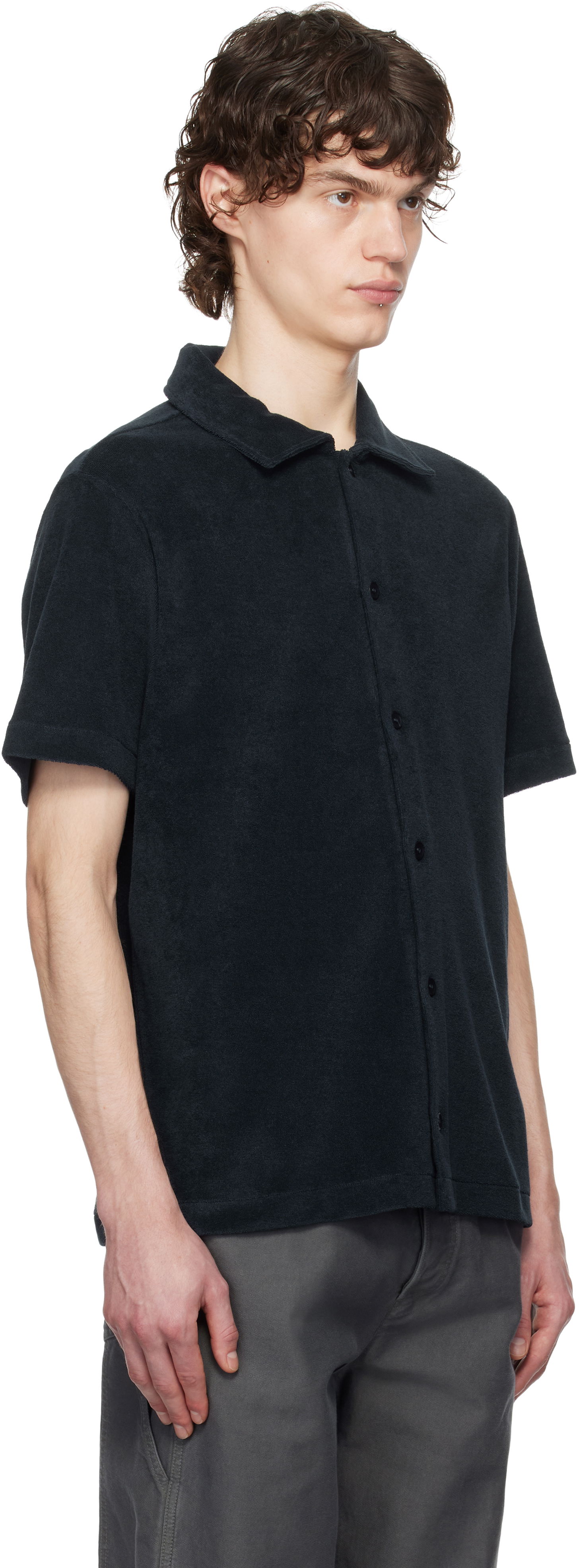 Srajce A.P.C. A.P.C. Nicolo Short Sleeve Button-Down Shirt Črna | COEWT-H26501, 1