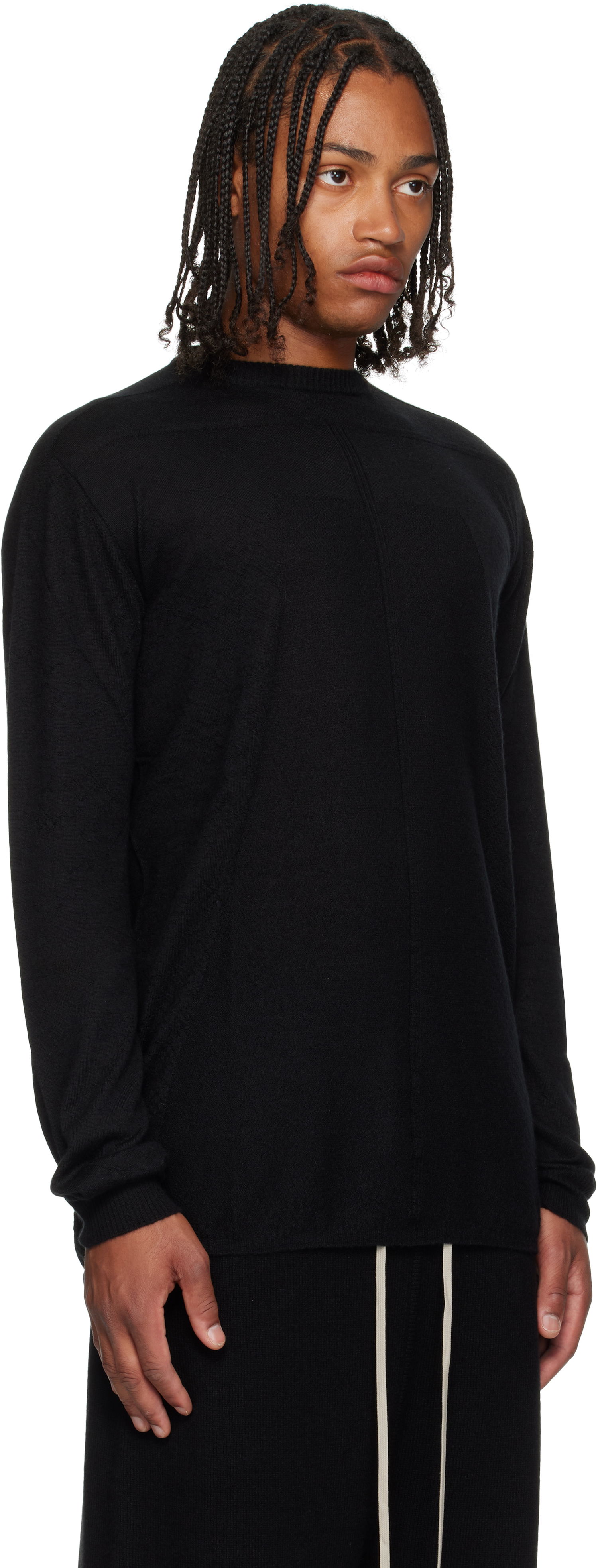 Pleteni pulover Rick Owens Rick Owens Concordians Oversized Level Sweater Črna | RU02E1627 WSL, 1