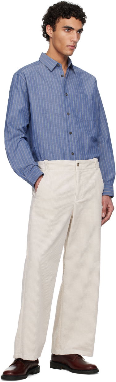 Srajce A.P.C. A.P.C. Striped Button-Down Shirt Modra | COHFW-H12532, 4