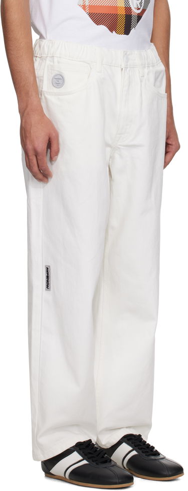 Hlače AAPE by A Bathing Ape AAPE by A Bathing Ape 'AAPE Now' Moonface Logo Jeans Bela | AAPPTMB662XAOWHX, 1