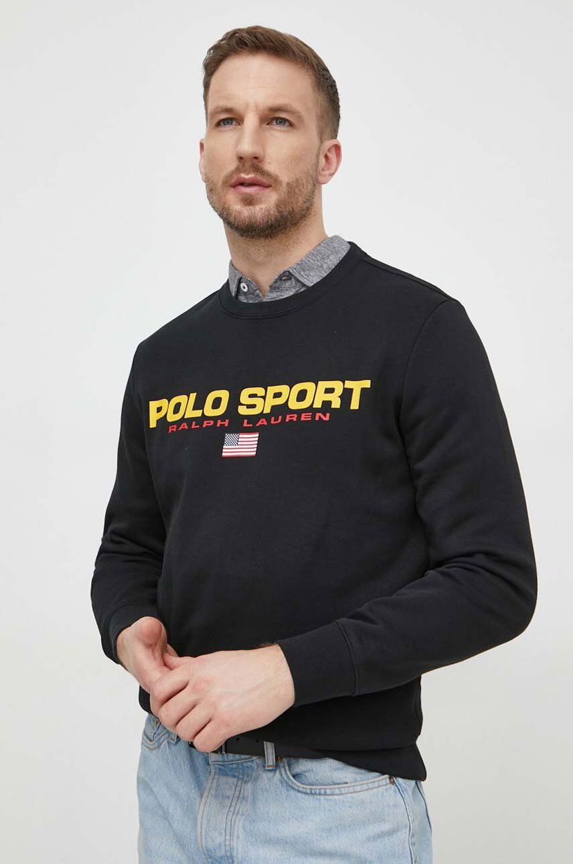 Pulover Polo by Ralph Lauren Black Printed Sweatshirt Črna | 710835770