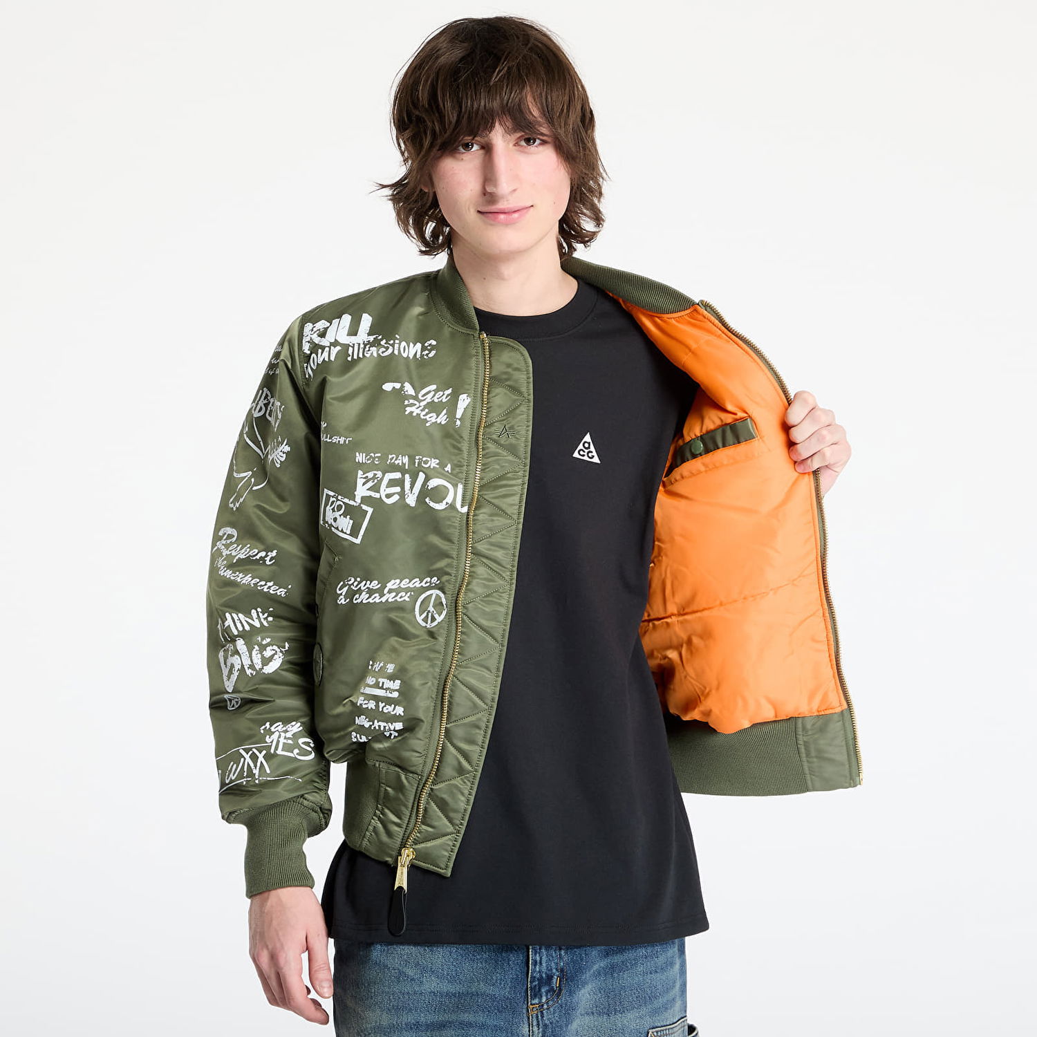 Bomber jakna Alpha Industries Alpha Industries MA-1 Peace Bomber Jacket Zelena | 156136-01, 1