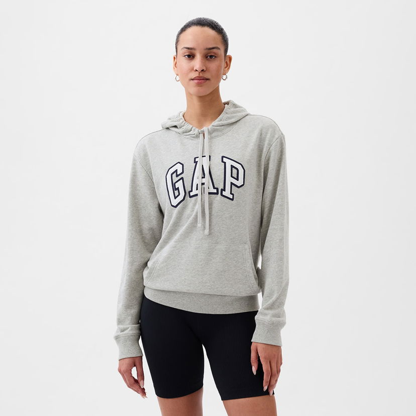 Pulover GAP Pullover Logo Hoodie Light Heather Grey B08 Siva | 870537-00