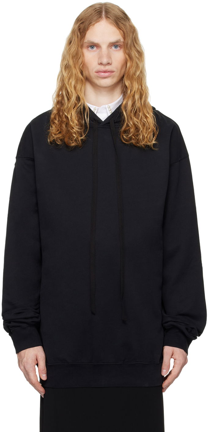 Pulover Ann Demeulemeester Ann Demeulemeester Ollie Printed Comfort Hoodie Črna | 2402-M-JSW01-37-FA185-099