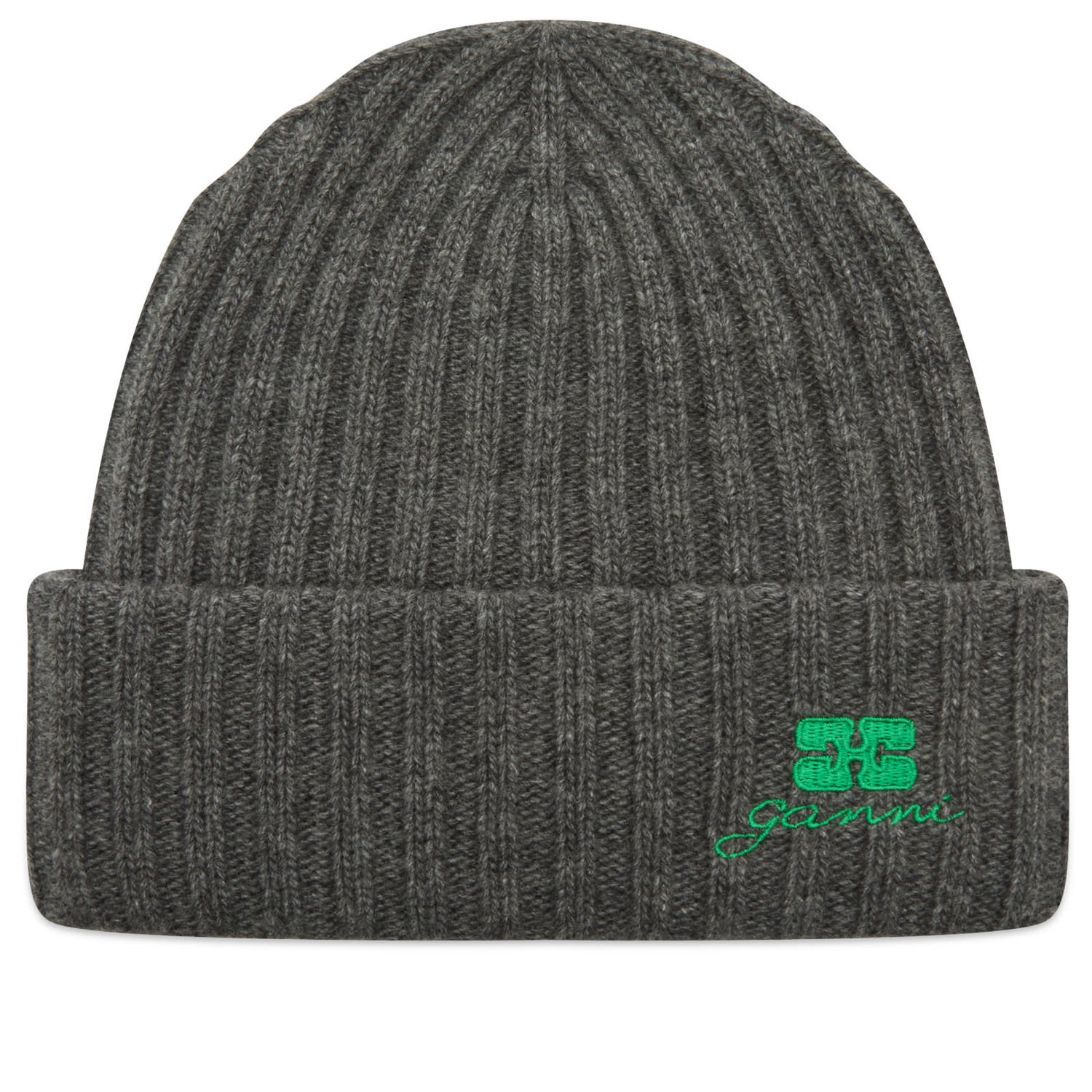 Beanie GANNI Core Future Wool Knit Beanie Siva | A6928-220, 1