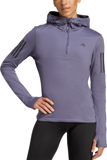 Pulover adidas Originals Own the Run Hooded Running Top Lila | jw9652, 0