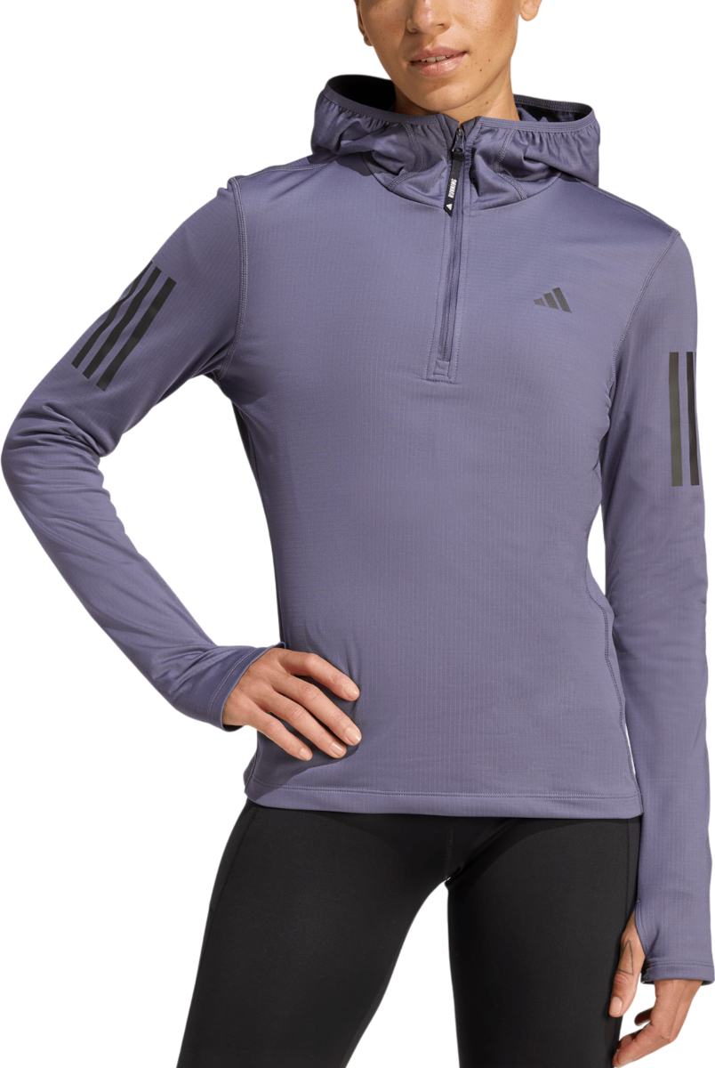 Pulover adidas Originals Own the Run Hooded Running Top Lila | jw9652