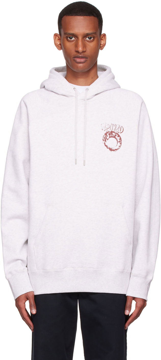 Pulover WOOD WOOD Logo Print Pullover Hoodie Siva | 12225601-2493