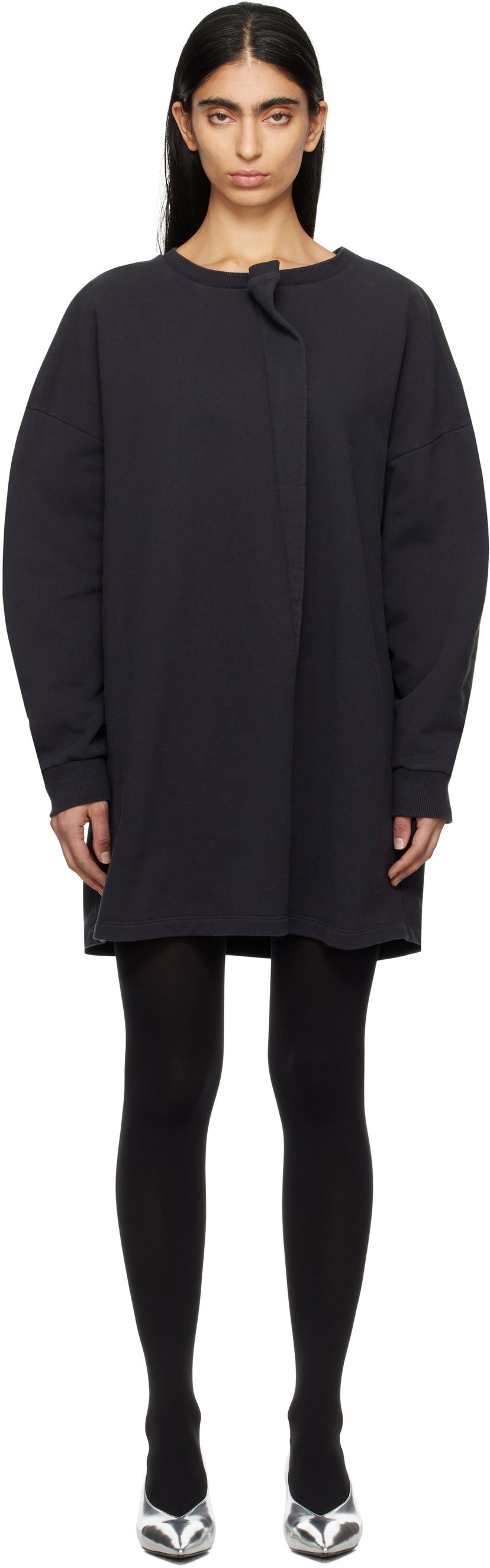 Obleke Maison Margiela MM6 Maison Margiela Sweat Jersey Darting Minidress Črna | S52DA0050 M25014