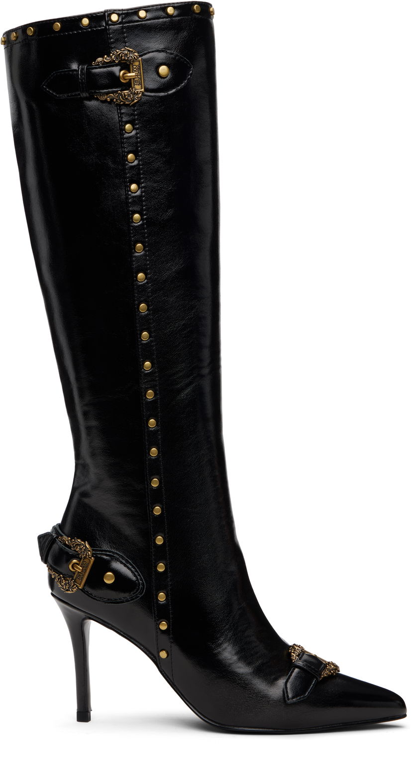 Superge in čevlji Versace Versace Jeans Couture Couture1 Scarlett Knee-High Boots Črna | E79VA3S58_EZSC35