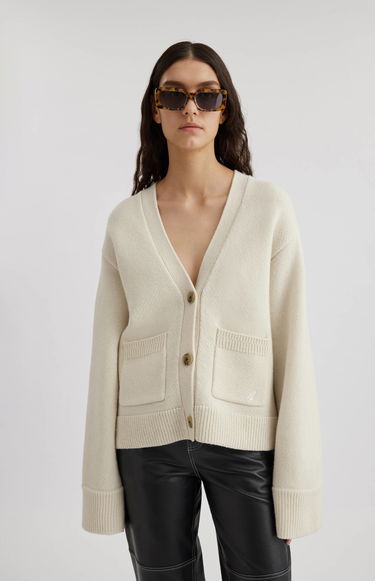 Pleteni pulover AXEL ARIGATO Memory Relaxed Cardigan Bež | A0443010, 8