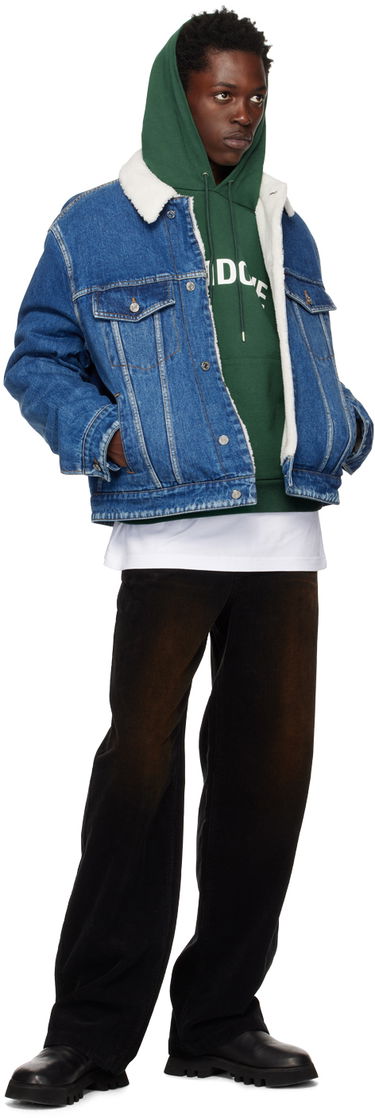 Jakna We11done We11done Regular-Fit Sherpa Denim Jacket Modra | WD-DJ3-22-362-U-BL, 3