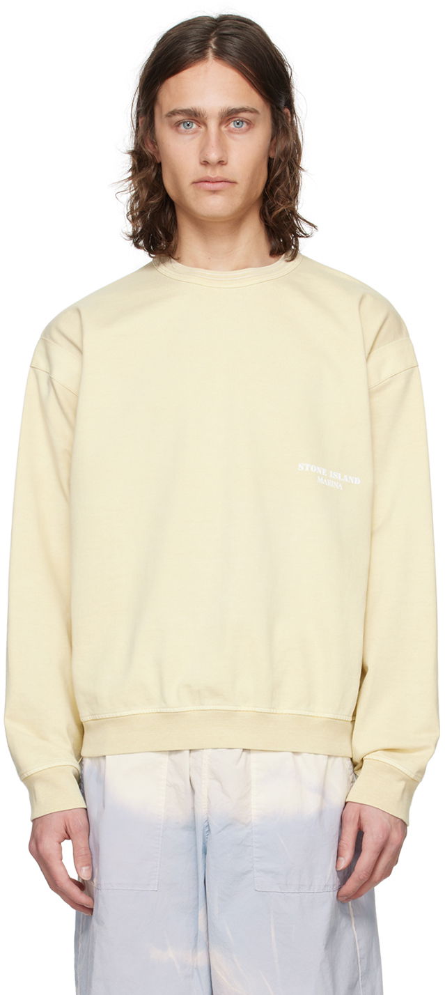 Pulover Stone Island Beige Crewneck Sweatshirt Bež | 8015614X2, 0