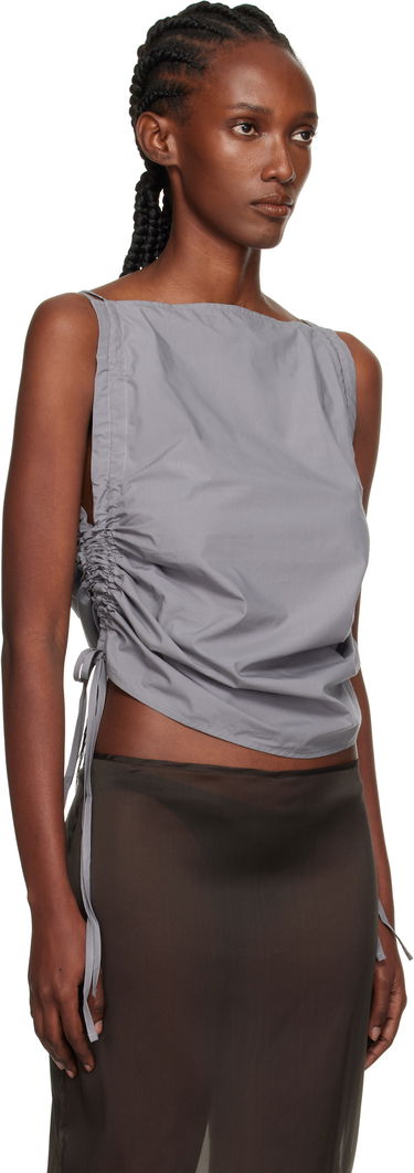 Majica brez rokavov Baserange Baserange Pictorial Ruched Strap Top Siva | TSPIS-PO-AU25, 1