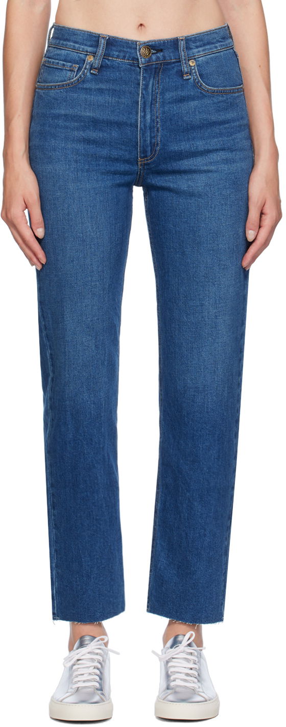 Kavbojke rag & bone Rag & Bone Harlow Ankle Straight-Leg Jeans Modra | WDD24F2934FFNO
