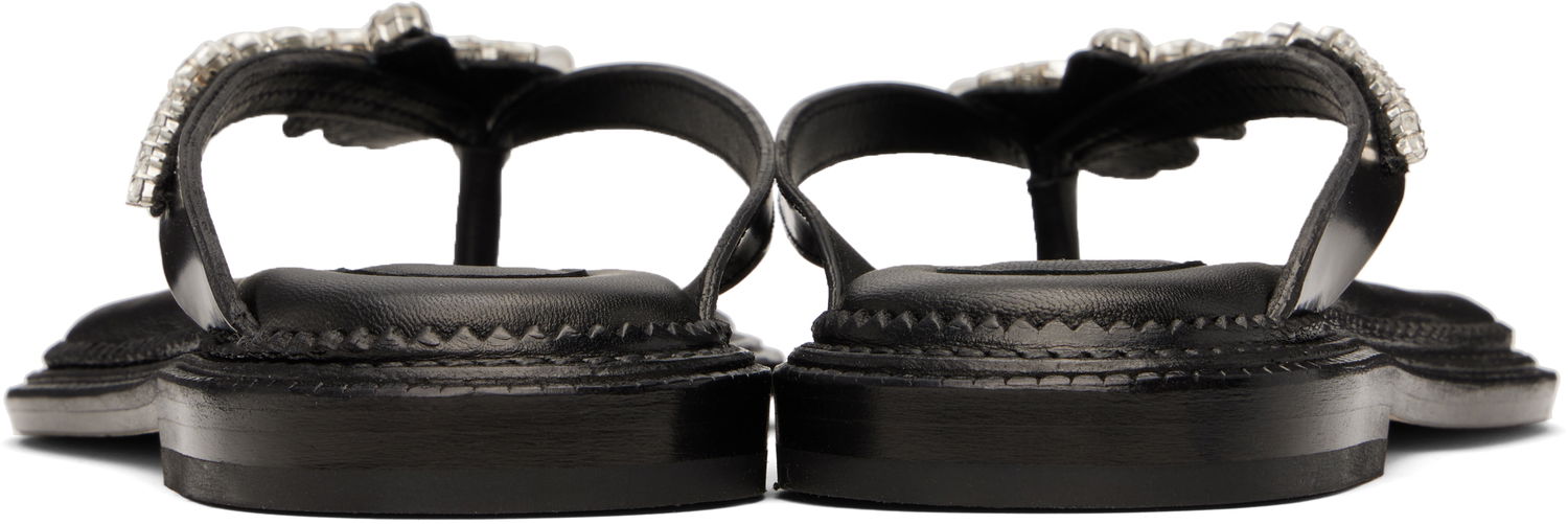 Superge in čevlji Simone Rocha Simone Rocha Embellished Flower Flip-Flops Črna | SLD54B 0740, 1