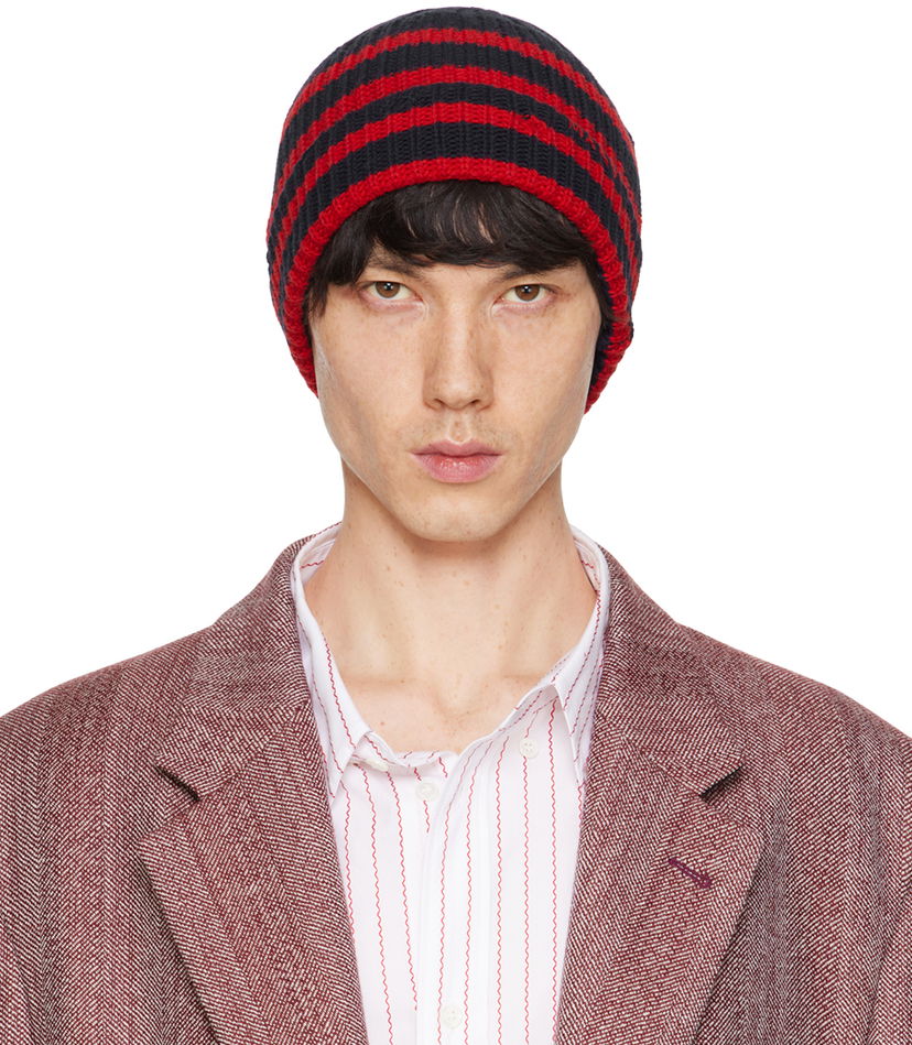 Beanie Marni Striped Beanie Mornarica | CLZC0120Q0 UFC532