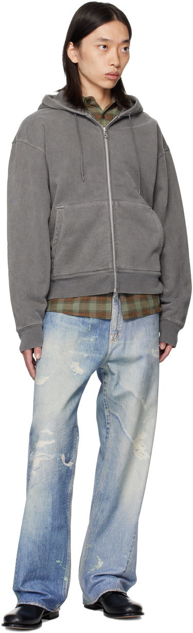 Pulover OUR LEGACY Our Legacy Rascal Zip-Up Hoodie Siva | M4256RW, 3