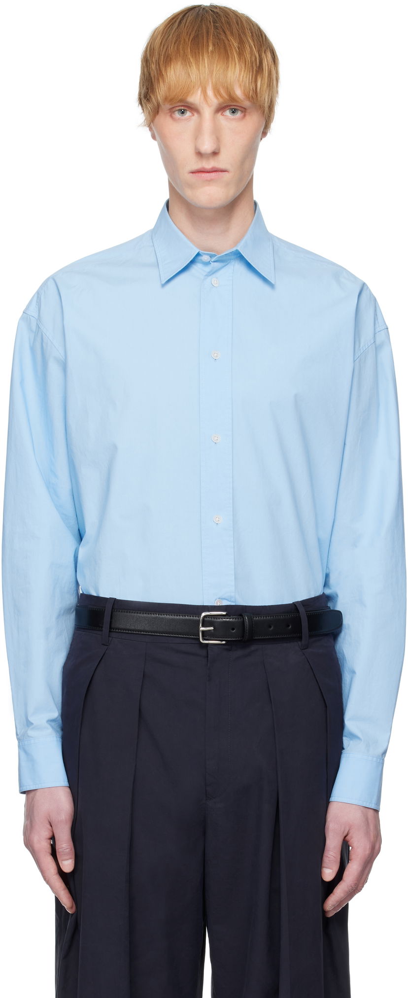 Srajce The Row The Row Miller Button-Up Shirt Modra | 970-W2567