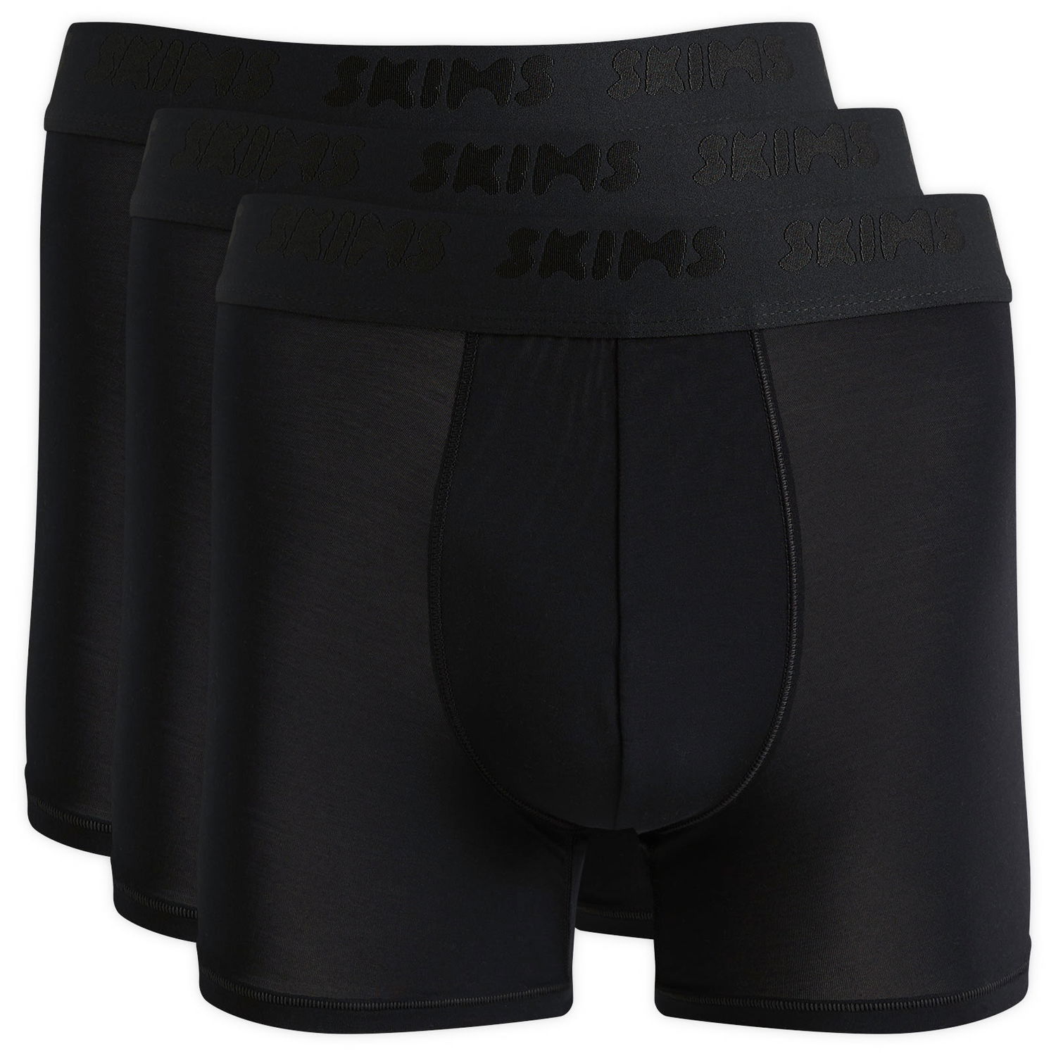 Boksarice SKIMS Stretch Boxer Briefs 3" - 3-Pack Črna | BO-BBR-5628M-OB, 1