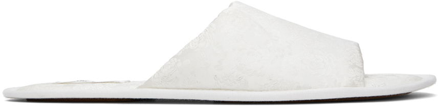 Modni dodatki The Row The Row Frances Open Toe Jacquard Silk Slippers Bela | F1520-W3129, 0