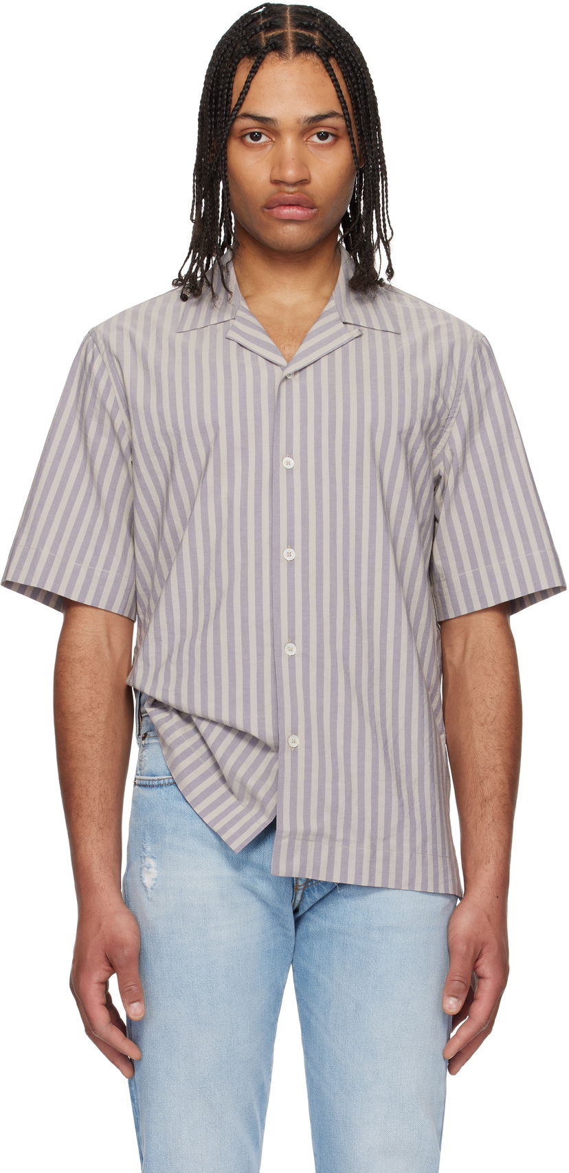 Srajce Paul Smith Paul Smith Short Sleeve Regular Fit Shirt Lila | M1R-905U-P02635