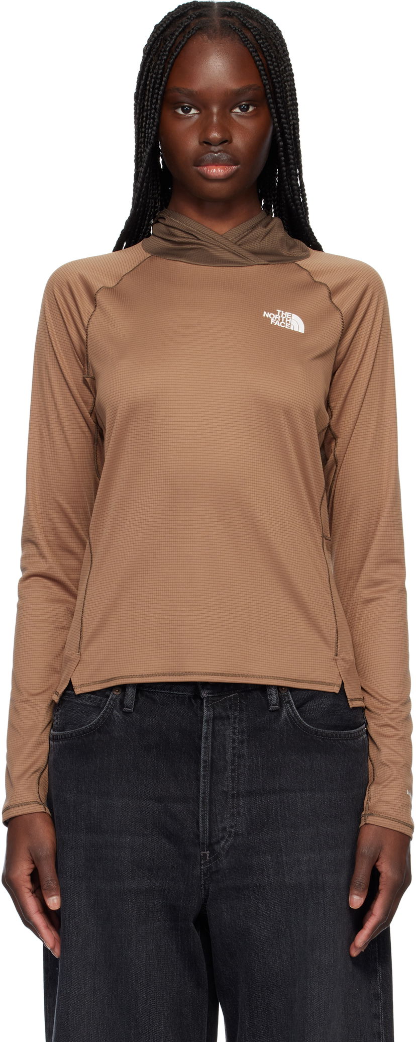 Pleteni pulover The North Face LIGHTRANGE Sunriser Hoodie Rjava | NF0A8BN9