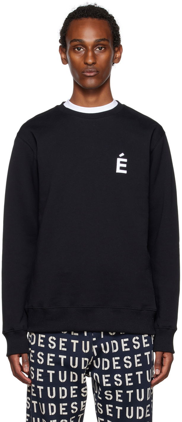 Pleteni pulover Études Études Story Patch Sweatshirt Črna | C00ME202OC16BK