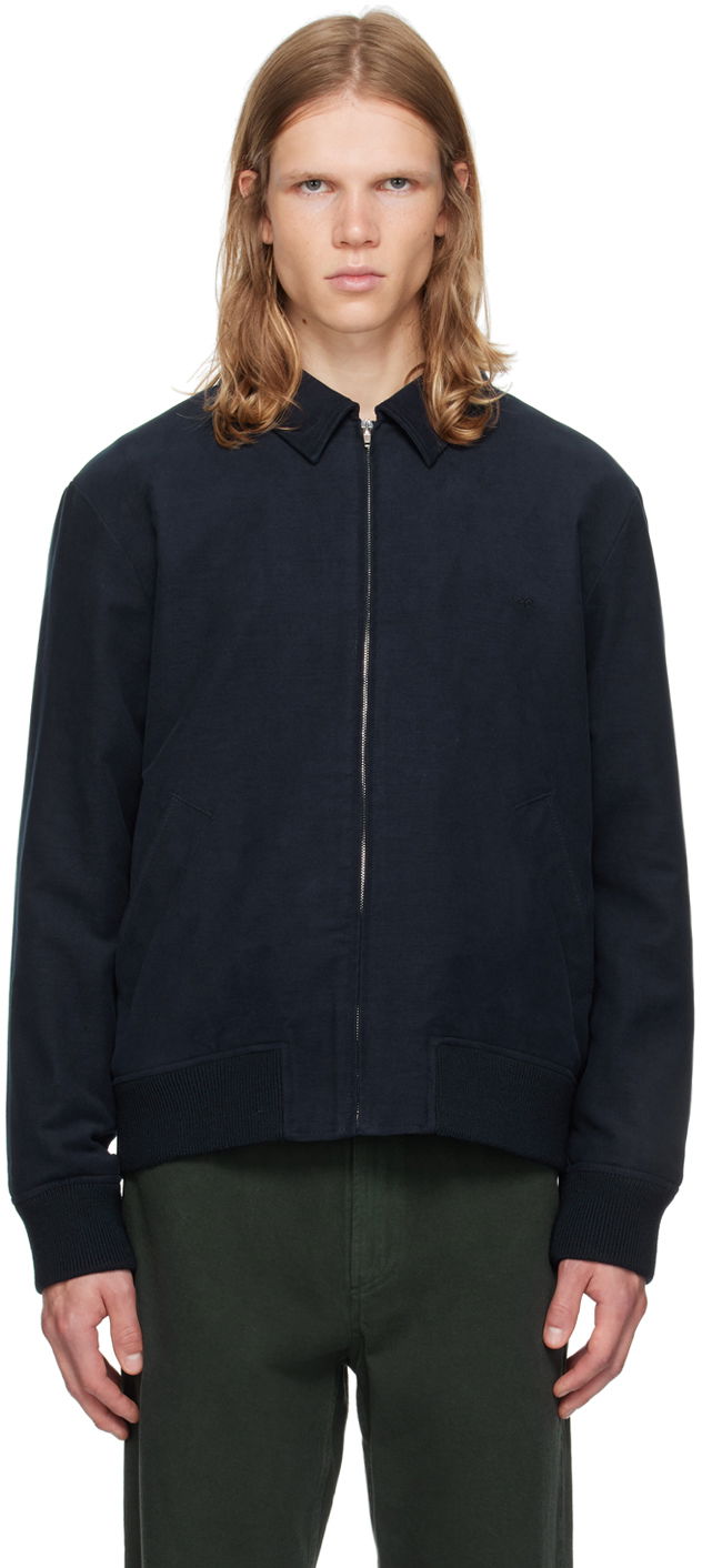 Bomber jakna A.P.C. Navy Gilles Bomber Jacket Črna | COHAK-H02706