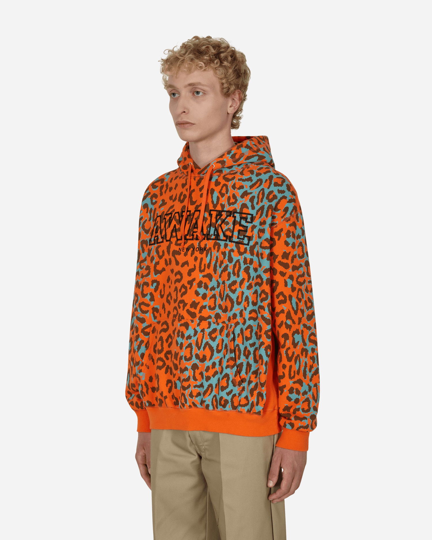 Pulover Awake NY Block Logo Hooded Sweatshirt Oranžna | AWK-SP22-HD001 PRINTEDLEOPARD, 1