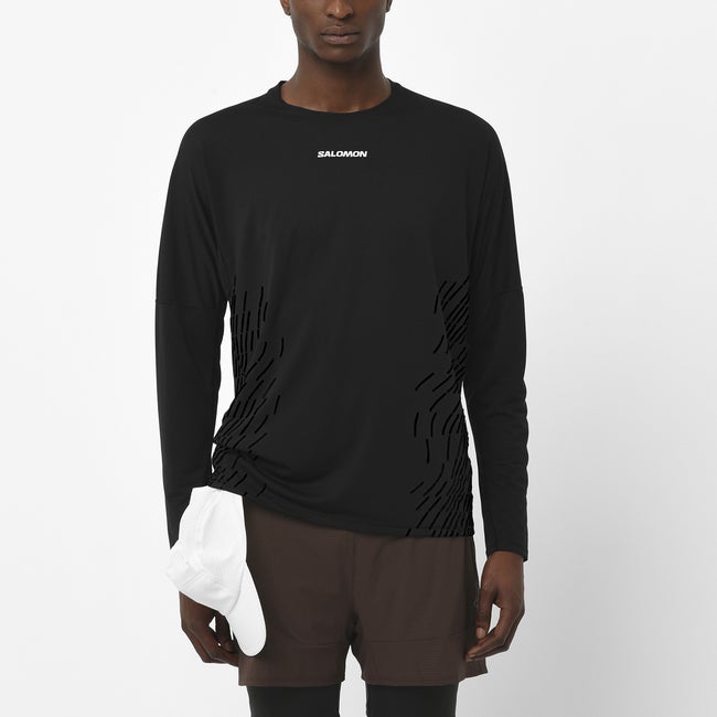 Majica Salomon Sense Aero Graphic Long-Sleeve Shirt Črna | LC2697300