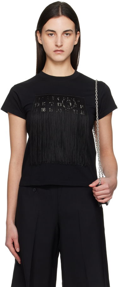 Majica Maison Margiela MM6 Maison Margiela Fringe Logo T-Shirt Črna | S52GC0332 M20048, 0