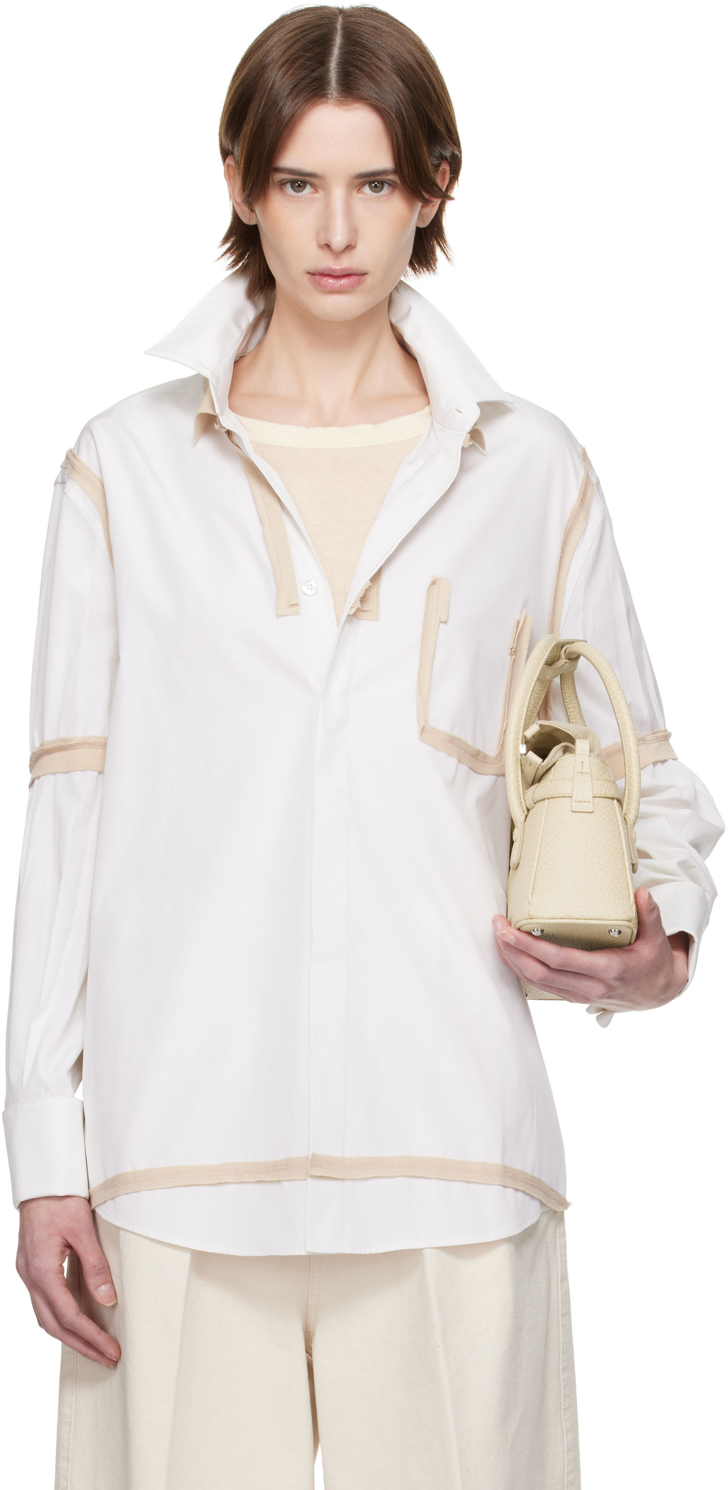Srajce Maison Margiela Maison Margiela Contrast Trim Shirt Bela | S51DT0018 M35391, 0