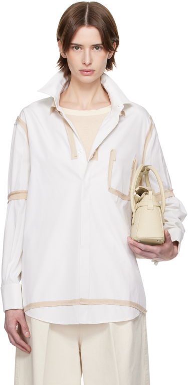 Srajce Maison Margiela Maison Margiela Contrast Trim Shirt Bela | S51DT0018 M35391, 0