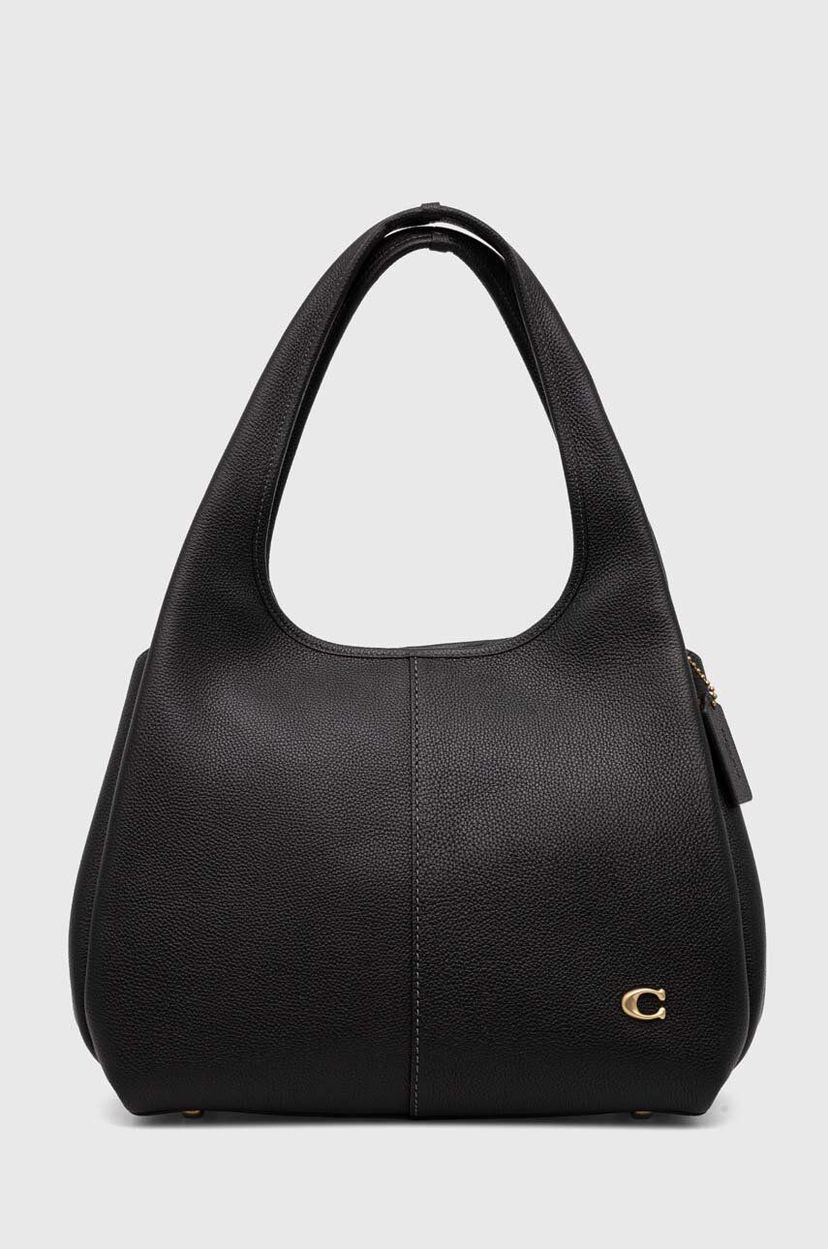 Torbica Coach Coach Leather Shoulder Bag Črna | CM544