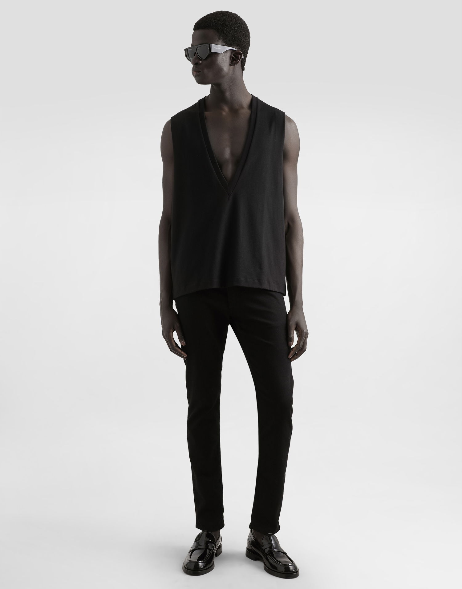 Majica brez rokavov Dolce & Gabbana Dolce & Gabbana Oversize Jersey Singlet Črna | G8SJ5THU7SDN0000, 1