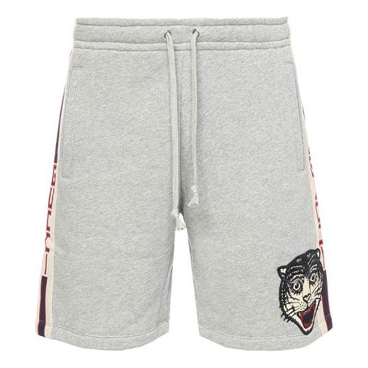 Kratke hlače Gucci Gucci Tiger Head Cotton Shorts Siva | 497251-X9I98-1295
