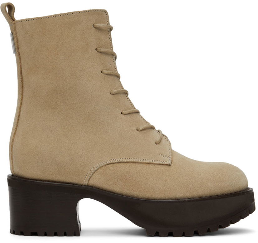 Oblačila BY FAR BY FAR Cobain Suede Boots Bež | 22CRCBCAPUU