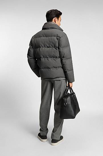Puhovka BOSS Flannel jacket with down filling Siva | 50540465, 1