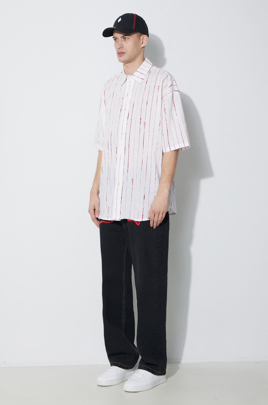 Srajce Marcelo Burlon Oversized Shirt With Print Bela | CMGG004S24FAB0010128, 1