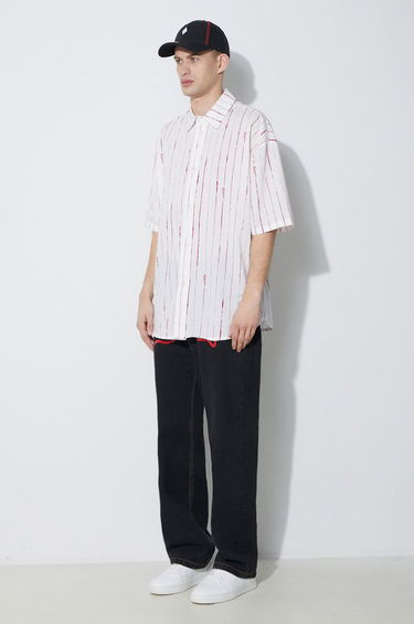 Srajce Marcelo Burlon Oversized Shirt With Print Bela | CMGG004S24FAB0010128, 1